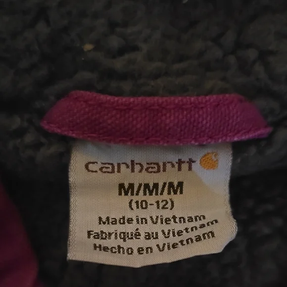 Carhartt Purple Hooded Jacket Youth Size Medium (10/12) Insulated